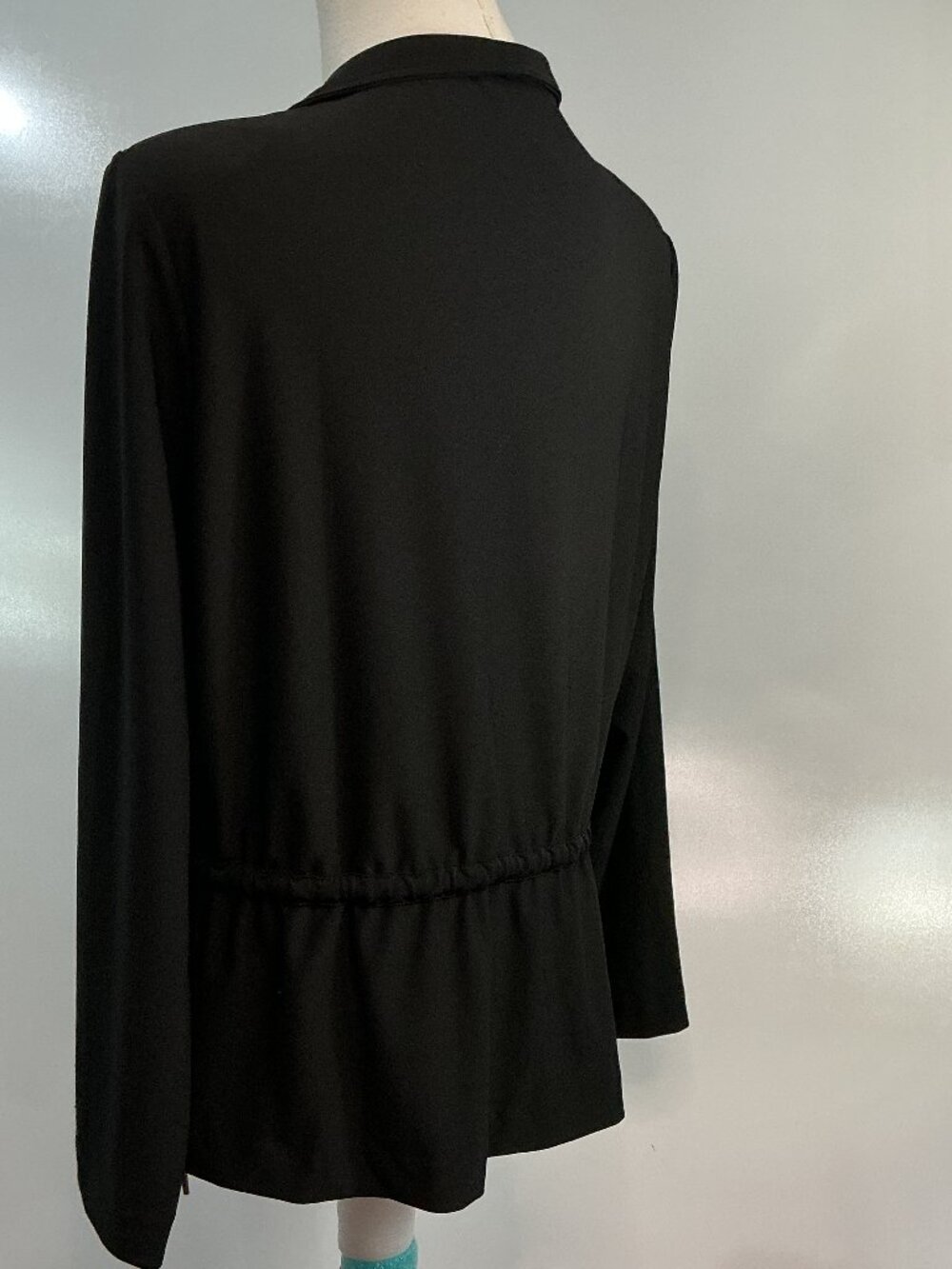 WynneLayers MarlaWynne Drapey Twill Drawstring Jacket Black M - Picture 11 of 12